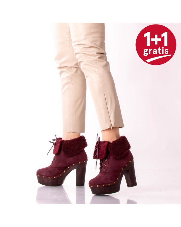 Botine dama Tasmin Wine Red