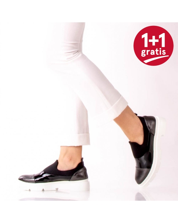 Pantofi Casual Dama Betina Argintiu cu Negru