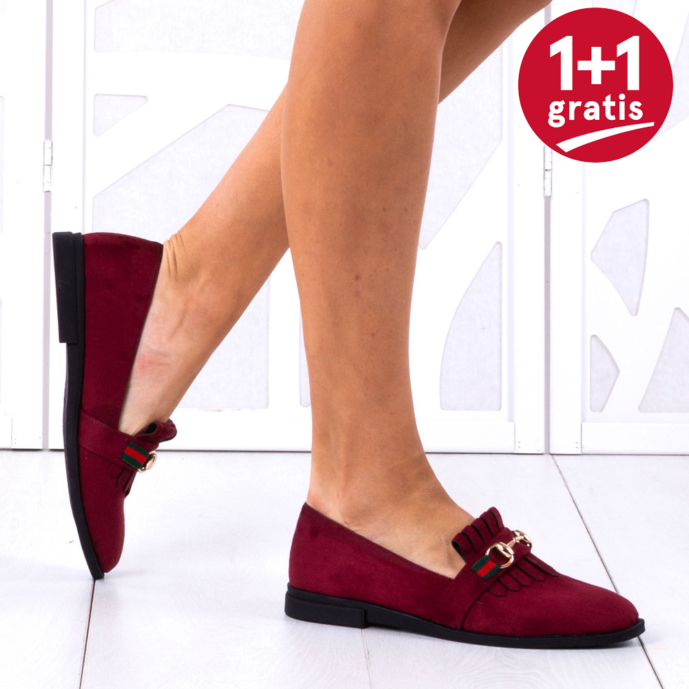 Pantofi Casual Dama Macey Bordo